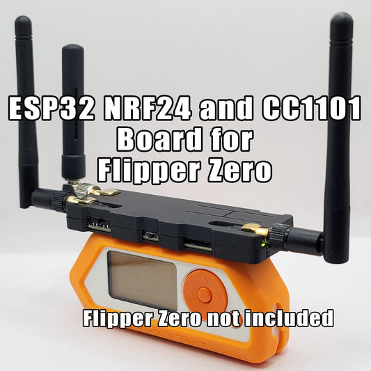 ESP32 NRF24 and CC1101 Board for Flipper Zero with 3D Printed Case and Antennas